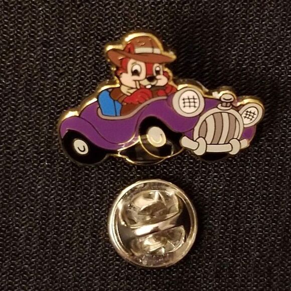 Disney Pin Chip n Dale Rescue Ranger Purple Car Vintage 80's Cartoon VTG - Picture 5 of 10